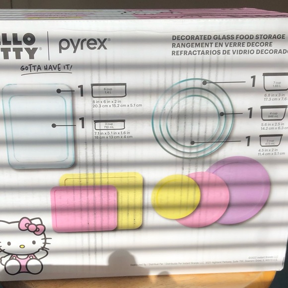 Pyrex Dining Brand New Pyrex Hello Kitty Piece Glass Food Storage